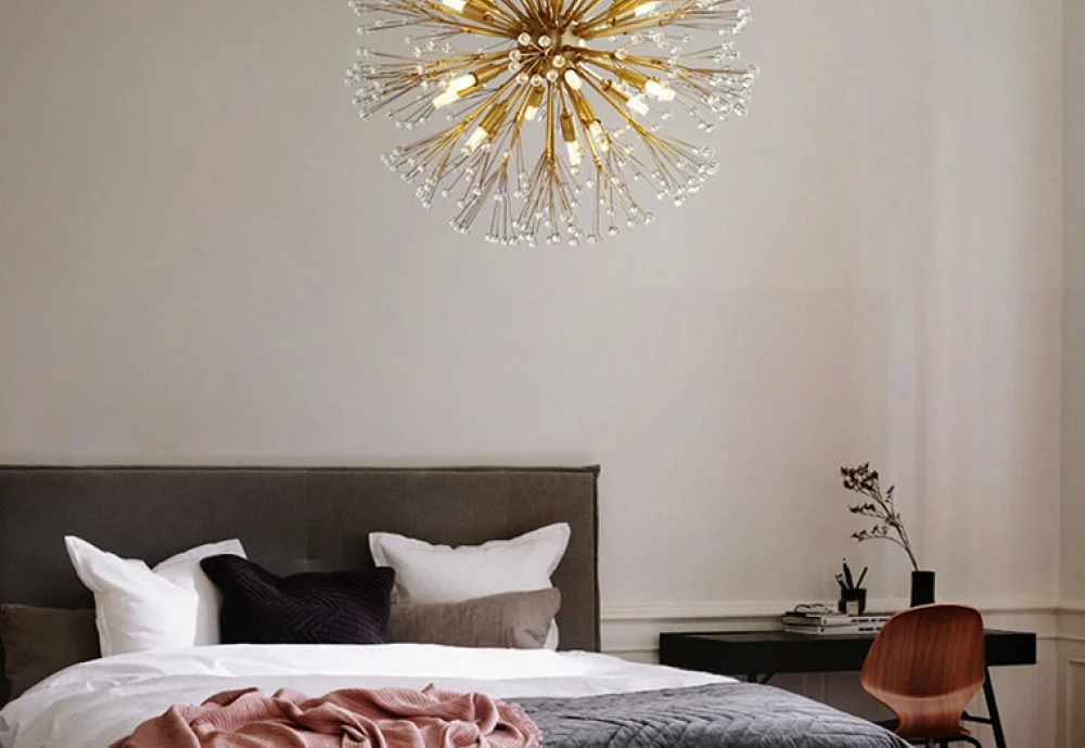 metal and crystal chandelier