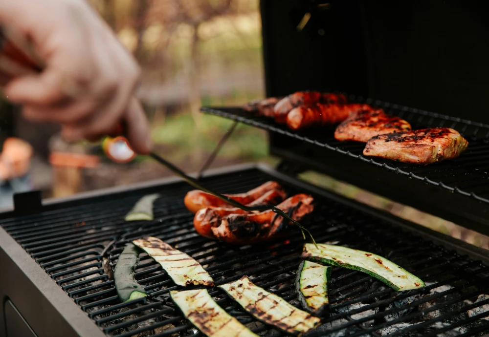 grilling burgers on a wood pellet grill